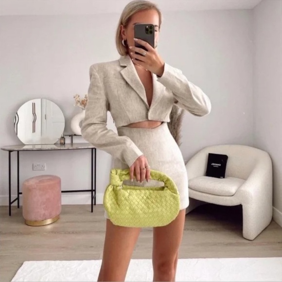 ZARA Cut Out Blazer Dress Limited Edition Linen - Picture 2 of 10